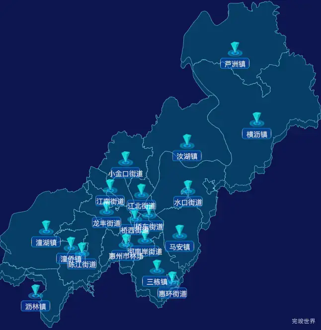 echarts惠州市惠城区geoJson地图点击跳转到指定页面
